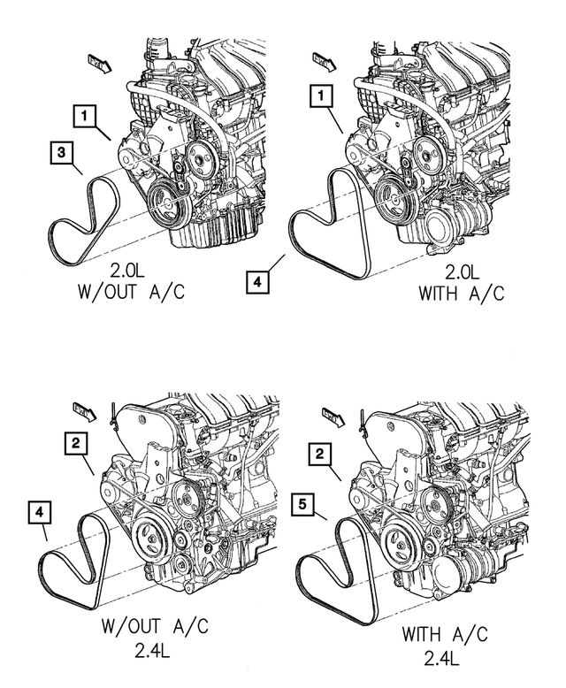 4668382AE - : Accessory Drive Belt, Air Conditioning for Mopar Image