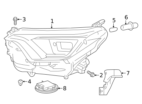 Headlamp Components for 2016 Toyota RAV4 #3