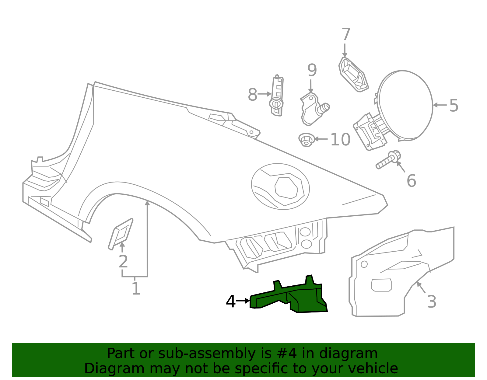 2016-2025 Mazda MX-5 Miata Quarter Panel Reinforcement N243-70-4A1 ...