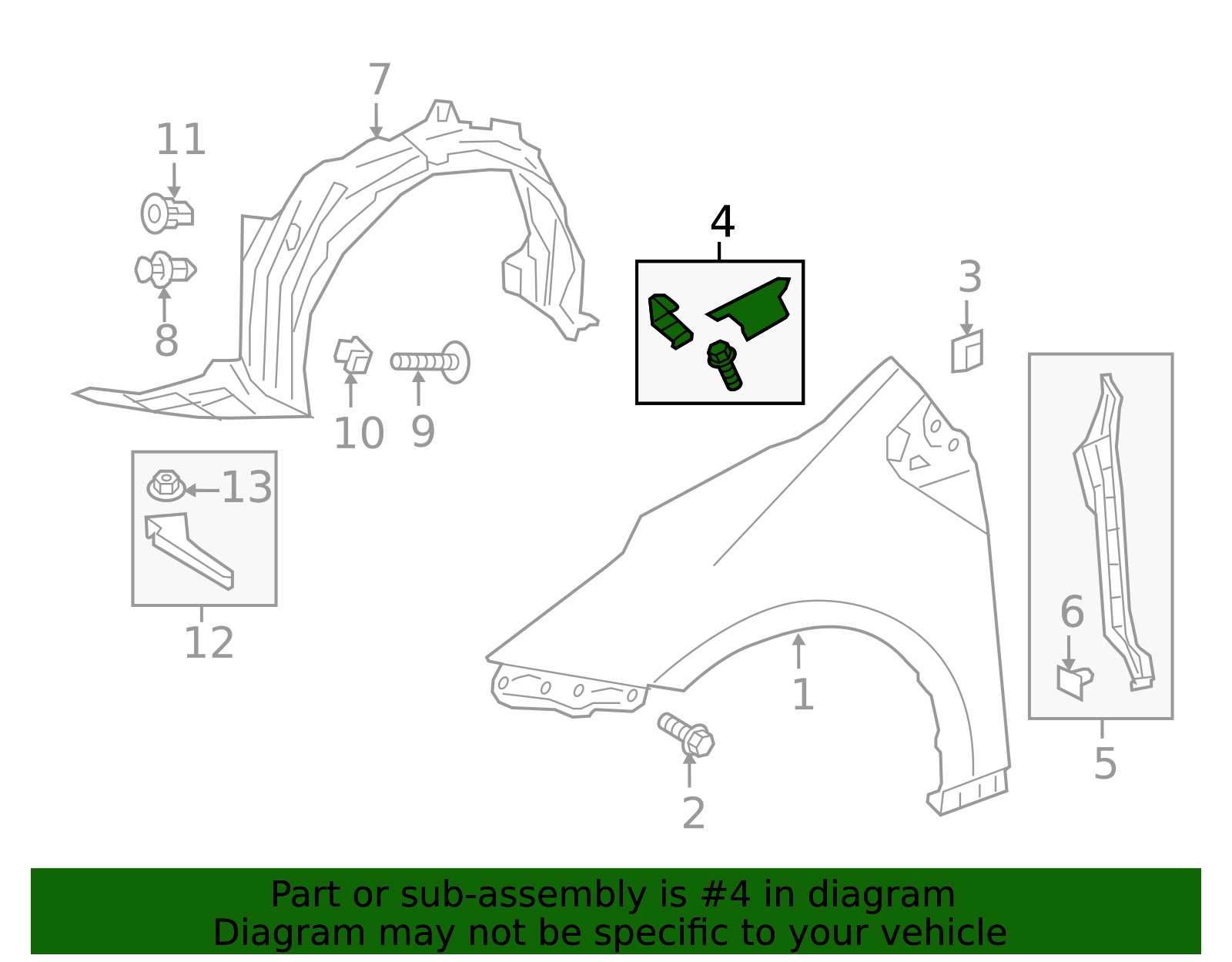 2016-2022 Toyota Fender Seal 53808-47020 | OEM Parts Online