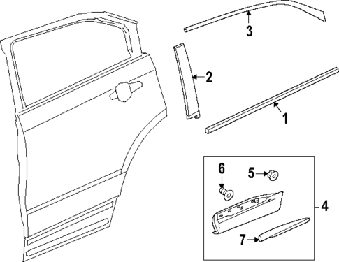 Exterior Trim - Rear Door for 2022 Buick Envision #0