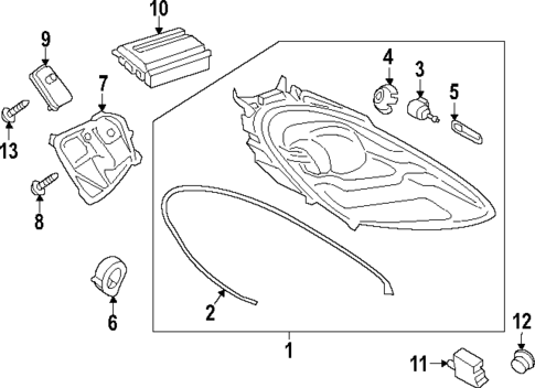 Headlamp Components for 2022 Porsche 718 Spyder #1