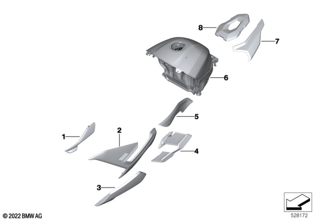 46637108946 - Body Equipment: Headlight Trim Right - Blackstorm met for BMW-Motorrad Image
