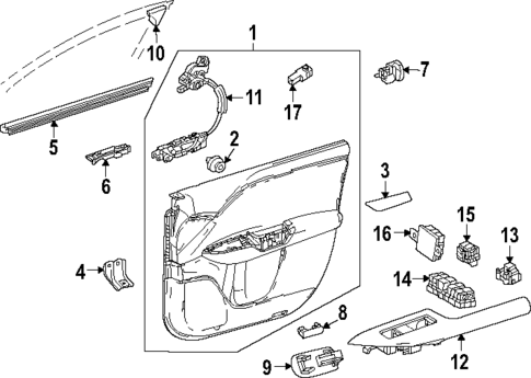 Interior Trim - Front Door for 2024 Lexus RZ450e #0