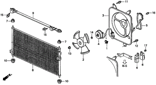 A/C Condenser (1) for 1997 Acura CL #0