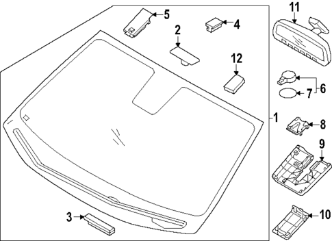 Glass - Windshield for 2025 Genesis G90 #0