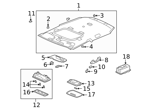 Interior Trim - Roof for 2002 Honda Civic #1