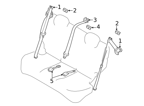 Rear Seat Belts for 2022 Nissan Versa #0