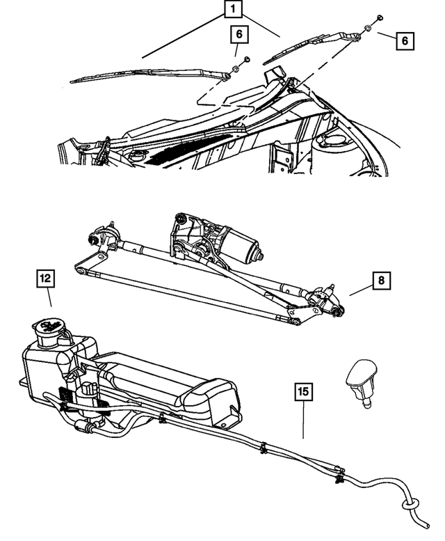 5018430AA - Wiper/Lock Cylinder and Keys: Wiper Blade, Right for Mopar Image