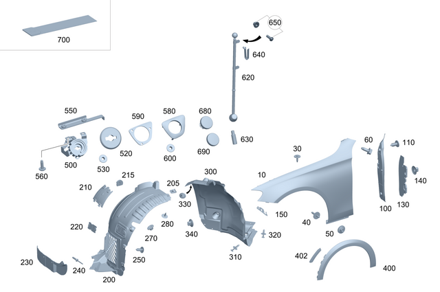 2386901403 - Detachable Parts: Wheel Arch Cover for Mercedes-Benz: E300, E350, E400, E43 AMG, E450, E53 AMG Image image