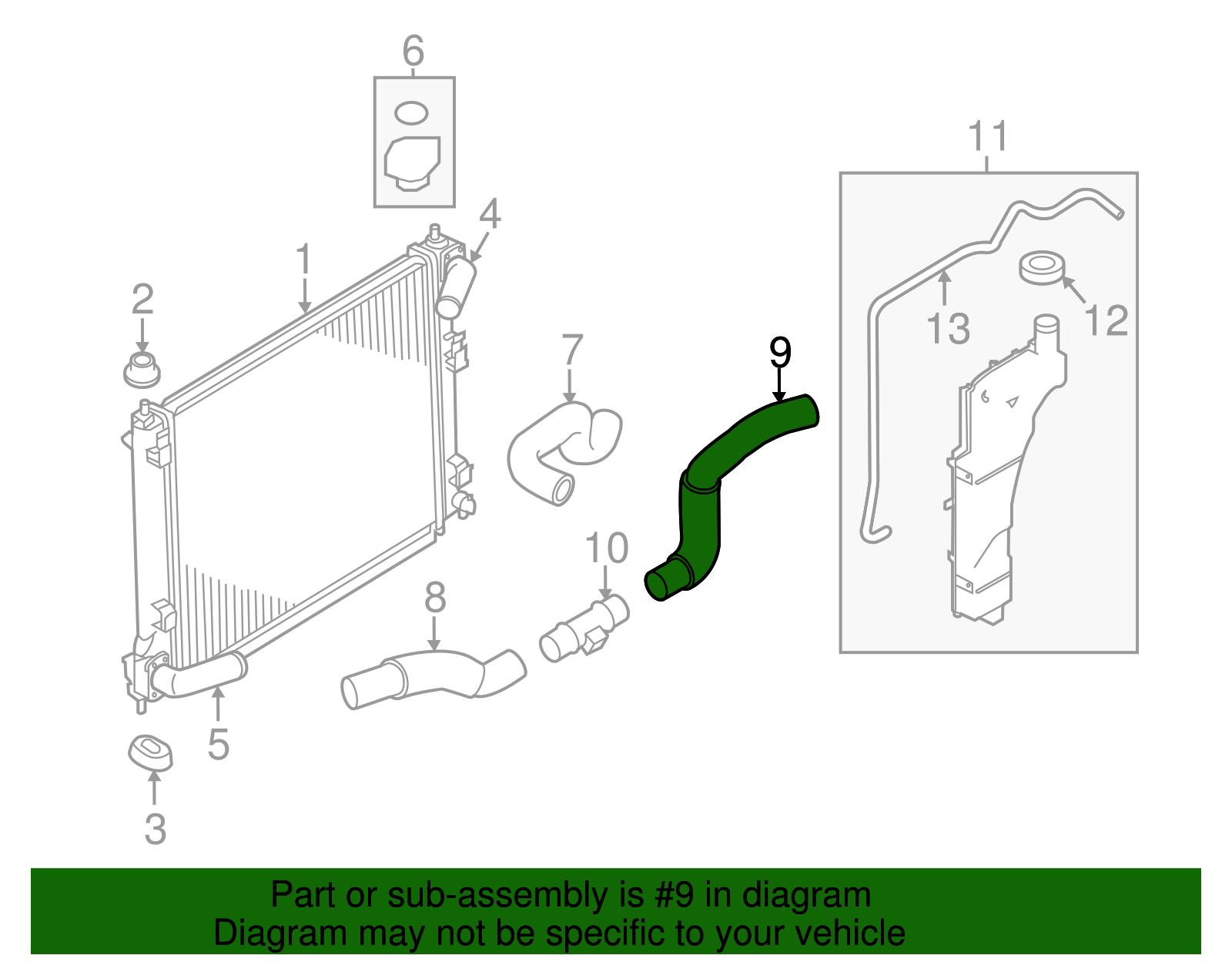 2011-2017 Nissan Juke Lower Rear Hose 21503-1KC0B | TascaParts.com