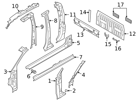 Hinge Pillar for 2020 Ford Ranger #1