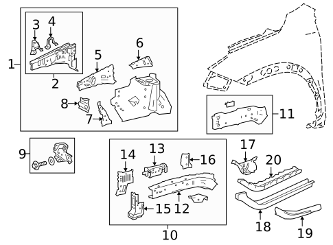 Structural Components & Rails for 2020 Lexus NX300h #0