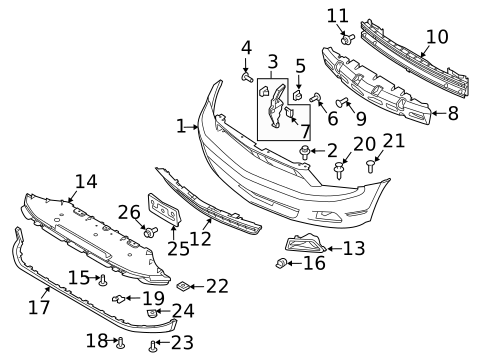 Bumper & Components - Front for 2010 Ford Mustang #0