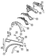 55360844AD - Body Sheet Metal Except Doors: Front Fender, Right for Mopar Image