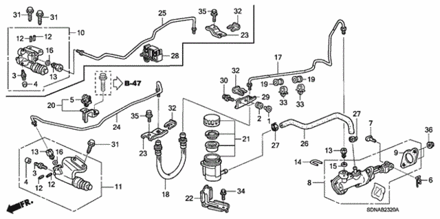Clutch Master Cylinder (1) for 2007 Honda Accord #0