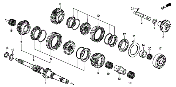 23626-P21-335 - Sleeve Set, Synchronizer (5-R) 1992-2001