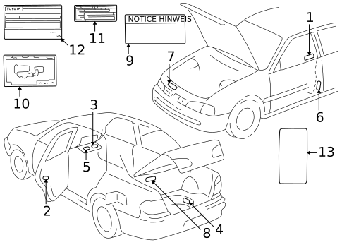 Labels for 2002 Toyota Corolla #0
