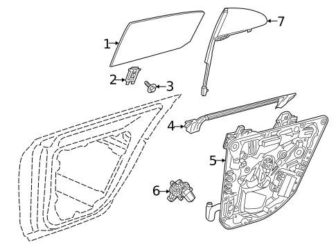 Glass - Rear Door for 2022 Mercedes-Benz CLS 450 #0