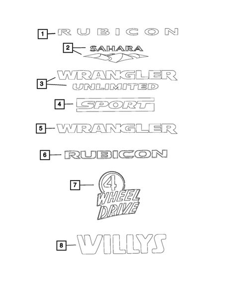 Decals and Tape strips for 2015 Jeep Wrangler #0