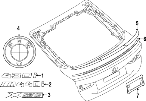Exterior Trim - Lift Gate for 2022 BMW 430i Gran Coupe #0