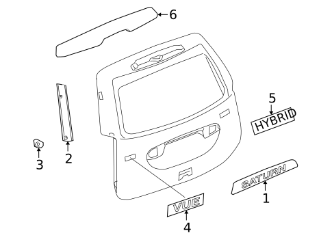 Exterior Trim - Front Door for 2007 Saturn Vue #2