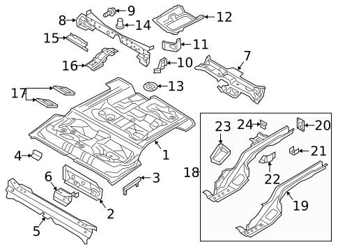 Rear Floor & Rails for 2021 Audi TT RS Quattro #0