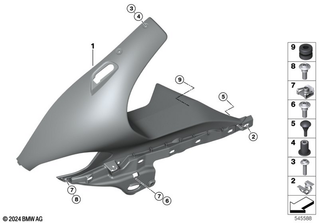 46638406049 - Frame and Mounting Parts: Clip -  for BMW-Motorrad Image image