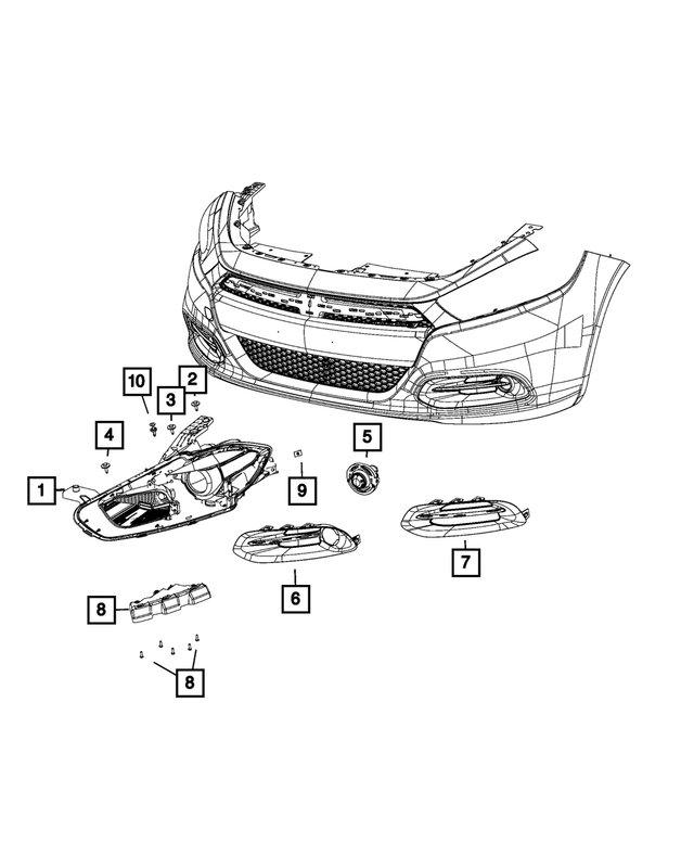 « 68292803AA – Electrical : Projecteur, Côté Gauche pour Mopar Image »