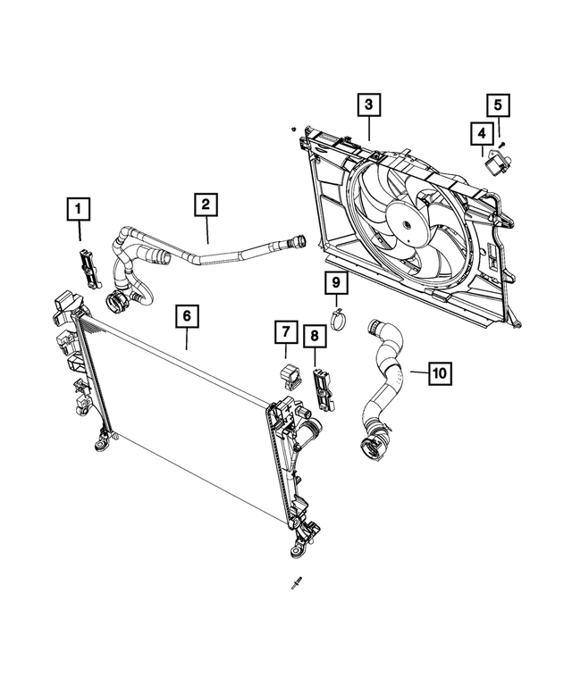 68369917AA - Cooling: Radiator Bracket, Right for Mopar Image