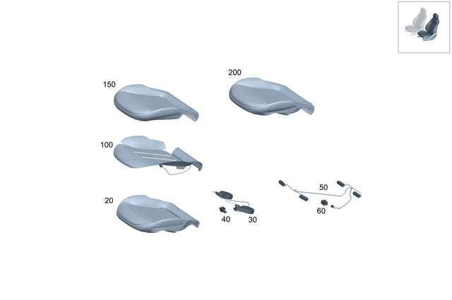 2959107500 - Front Seat: Padding, Frt. Seat Cush for Mercedes-Benz Image image