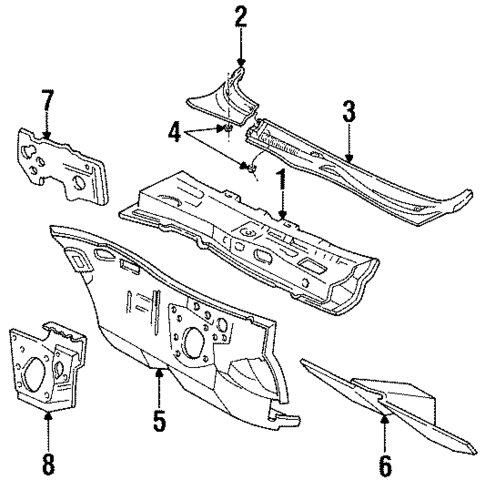 Cowl for 1996 Lincoln Continental #0
