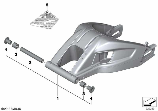 33358549982 - Rear Axle, Rear-Wheel Drive, Suspension: Rear Wheel Swinging Arm, Black -  for BMW-Motorrad Image
