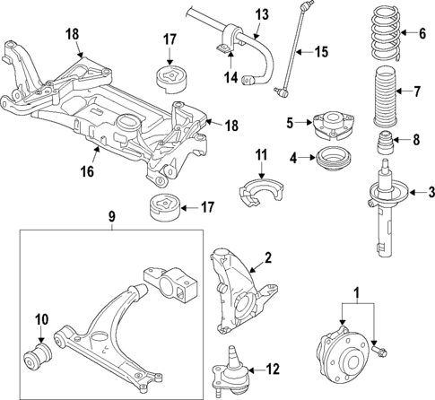 Front Lower Control Arms With Ball Joints For VW Tiguan 2018-2023 - Mac Auto Parts, Pair