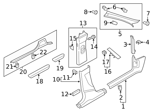 Interior Trim - Pillars for 2015 Audi Q3 #0