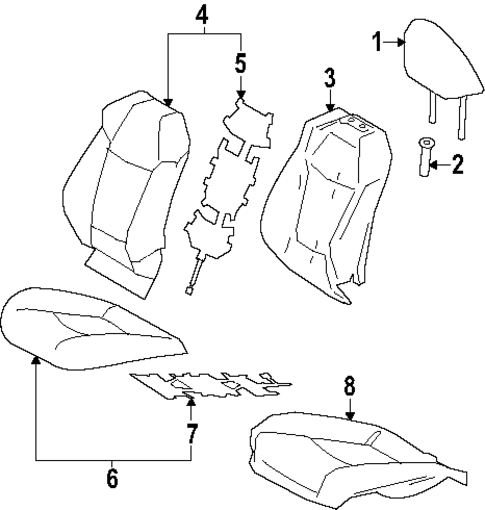 Driver Seat Components for 2024 Subaru Solterra #1