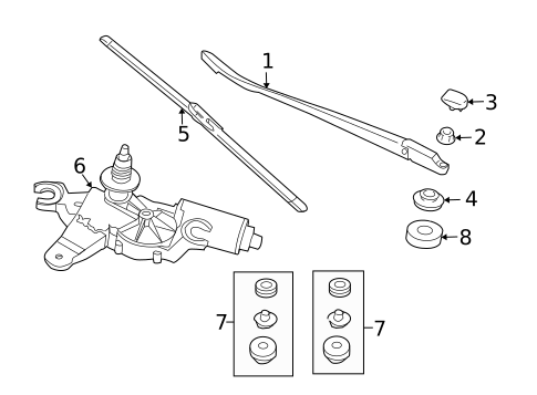 Rear Wiper Components for 2012 Porsche 911 #0