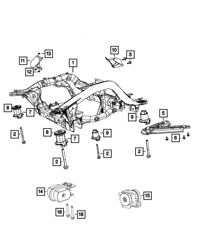 5181817AA - Front Suspension: Cradle Isolator for Mopar Image