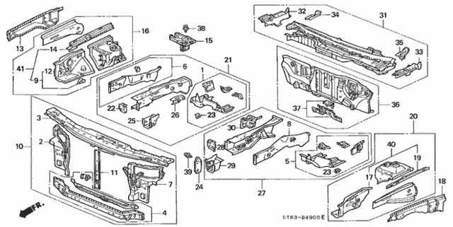 Front Bulkhead for 1999 Acura Integra #1