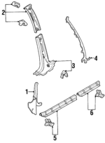 F7CZ5402344AAF - Body: Kick Panel Trim for Ford: Escort | Mercury: Tracer Image