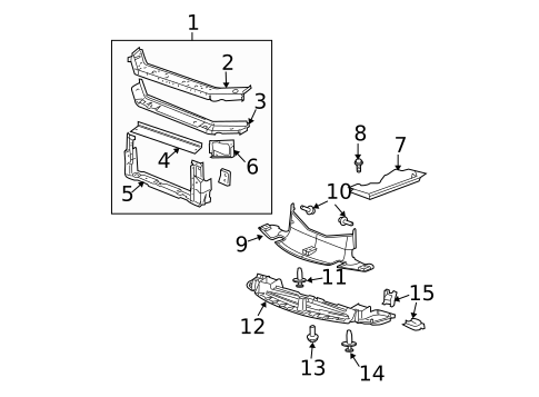 Radiator Support for 2005 Pontiac Grand Prix #0