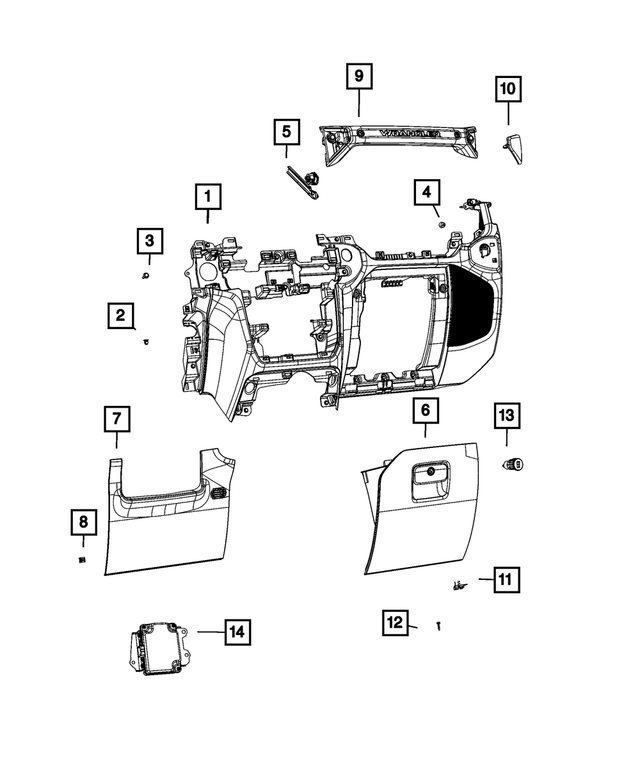 68473925AA - Interior Trim: Glove Box Door Bumper for Mopar Image