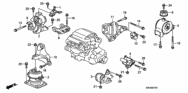 Engine Mounts (4WD) for 2008 Honda Pilot #0