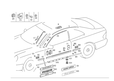 Outside Attachment Parts for 1999 Mercedes-Benz CLK430 #0