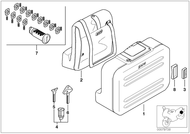 51257660860 - : Set Of Suitcase Locks for BMW-Motorrad Image