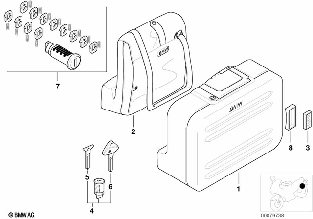 77418559934 - Frame and Mounting Parts: Case Right for BMW-Motorrad Image