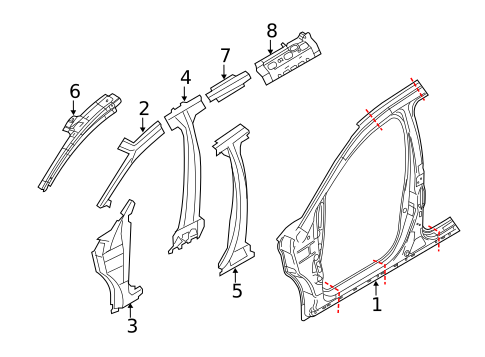 Hinge Pillar for 2012 Lincoln MKX #0