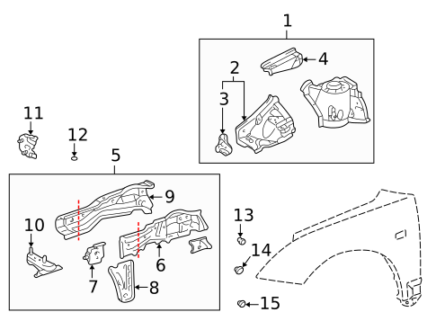 Structural Components & Rails for 2002 Toyota Celica #0