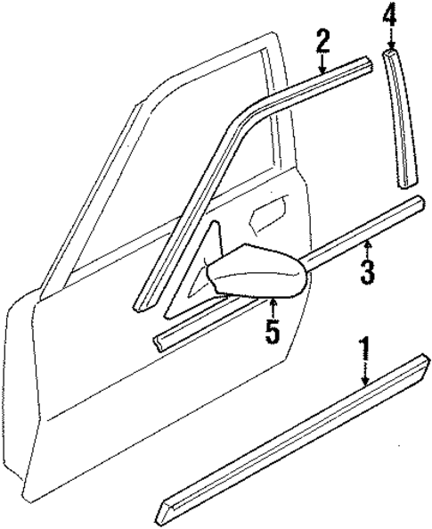 Exterior Trim - Front Door for 2001 Suzuki Esteem #0