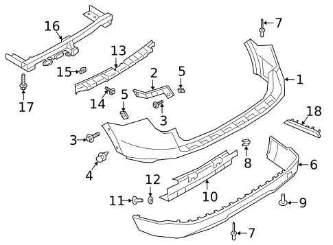 Bumper & Components - Rear for 2024 Ford Explorer #0